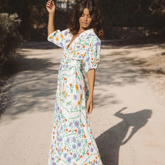 NEW Soler London Villamarie Bea Ankle Dress in Daisy print, Size XS/S - Picture 2 of 4